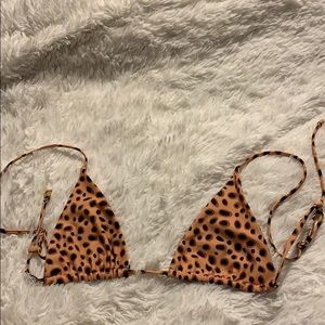 Cheetah string bikini top